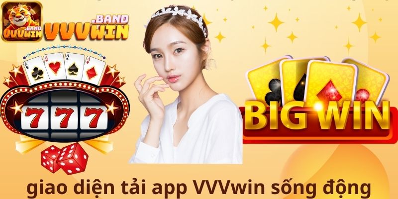 Giao diện tải app VVVwin sống động